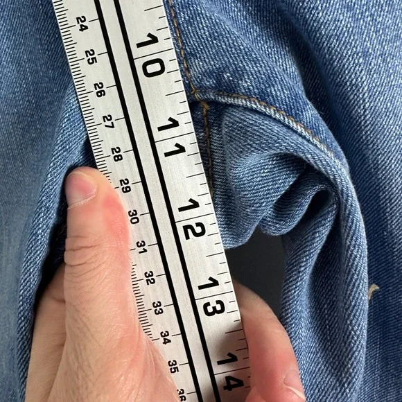 Mother Huffy Flood Jeans Blue Womens Size 27 Crop Flare Stretch Denim USA Made - Picture 12 of 14